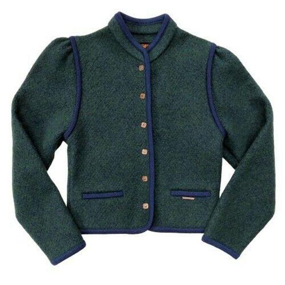 Geiger Sweaters - Geiger Boiled Wool Jacket Lamb Mohair Blue Green